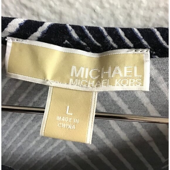 MICHAEL KORS- WOMENS SIDE SPLIT LIGHT WEIGHT SHORT SLEEVE MAXI DRESS SIZE LARGE - Picture 3 of 7